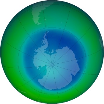 August 2001 monthly mean Antarctic ozone
